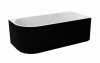 BESCO Wanna wolnostojąca przyścienna Denaya B&W 170x78 Lewa + maskownica odpływu czarna #WASB-170DLB